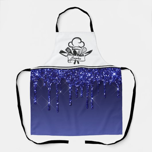 Parties scintillant Bleue Royale Bleue - Tablier P (Recto)