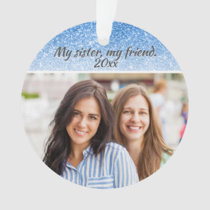 Parties scintillant Bleue Soeur Élégante 2 côt