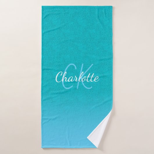 parties scintillant bleue turquoise aqua vert mer (Serviette de bain)
