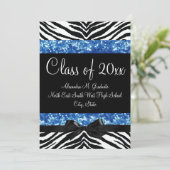 Parties scintillant bleue Zebra Bow Invitation de (Debout devant)