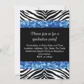 Parties scintillant bleue Zebra Bow Invitation de (Dos)