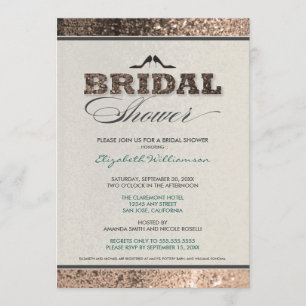 Parties scintillant Bling Bridal Shower Invitation