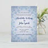 Parties scintillant Blue Snowflakes invitation de  (Debout devant)