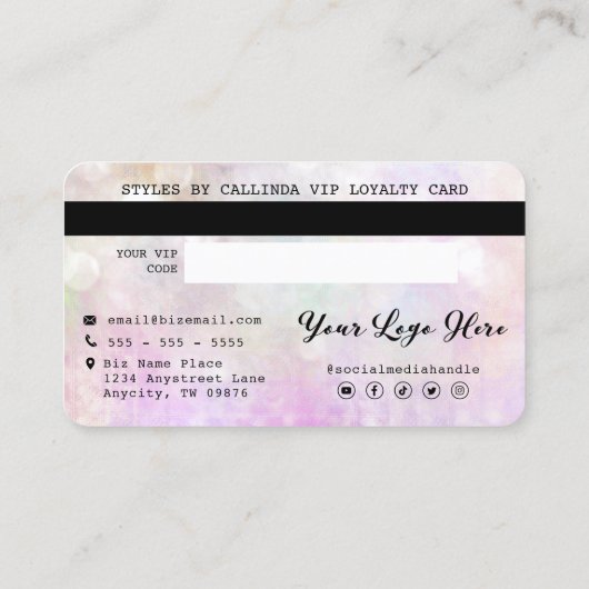 Parties scintillant Bokeh Gold Drives Carte de fid (Dos)