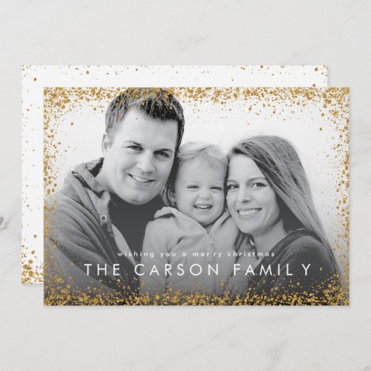 Parties scintillant Bordure Carte de Noël en Parti (Devant / Derrière)