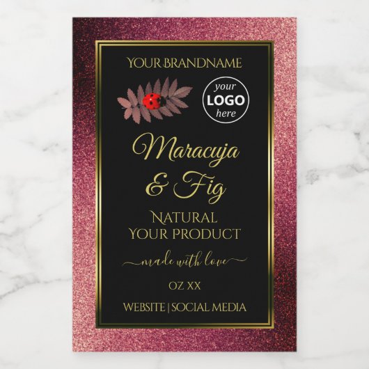 Parties scintillant Bourgogne Noir Étiquettes Lady (Étiquettes simples)