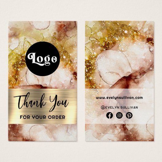 parties scintillant Brown d'or aquarelle insérer (Devant & derrière)