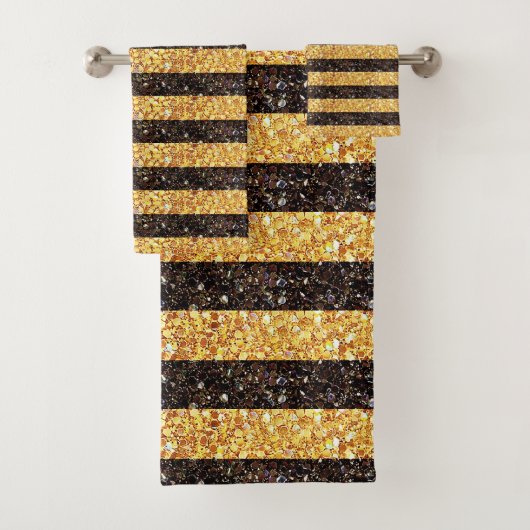 Parties scintillant Brown Gold Stripe Motif Sparkl (En situation)