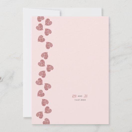 Parties scintillant cardiaque Faire-part de mariag (Dos)