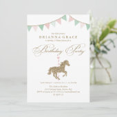 Parties scintillant Carrousel Cheval | Invitation  (Debout devant)