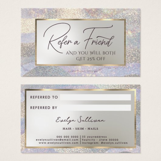 Parties scintillant carte de référence des vagues  (Devant & derrière)