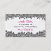 parties scintillant carte de visite en argent rose (Dos)