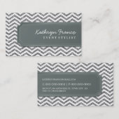 parties scintillant carte de visite rayure chevron (Devant / Derrière)