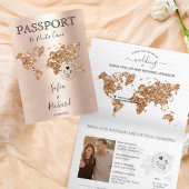 Parties scintillant Carte du monde de passeport de