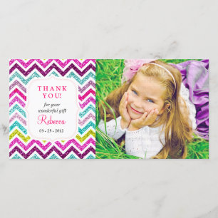 Parties scintillant Chevron Faux Merci arc-en-ciel