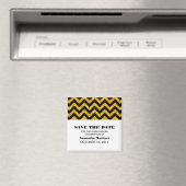 Parties scintillant Chevron jaune Magnet Quinceañe (In Situ (Lave-vaisselle))