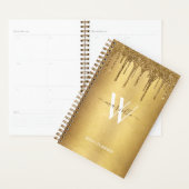 Parties scintillant Chic Gold Dripping Monogramme  (Devant avec enveloppe)