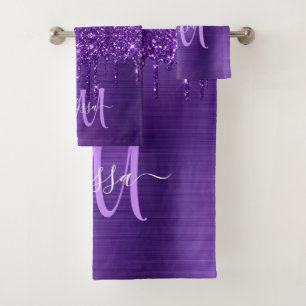 Parties scintillant Chic Purple Déchets Monogramm