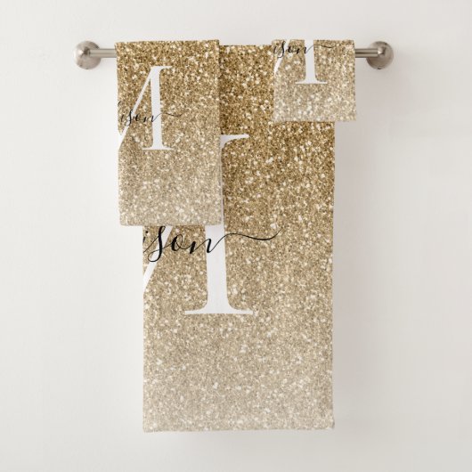 Parties scintillant classique moderne or Monogramm (En situation)