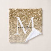 Parties scintillant classique moderne or Monogramm (Gant de toilette)