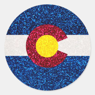 Parties scintillant Colorado drapeau autocollants
