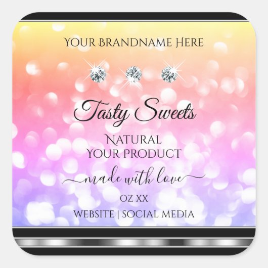 Parties scintillant colorée chatoyante Étiquettes (Devant)