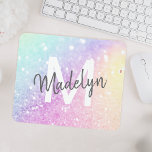 Parties scintillant colorée personnalisée Iridesce<br><div class="desc">Personnalisez facilement cet élégant motif de parties scintillant bokeh coloré avec votre nom et/ou monogramme personnalisés.</div>