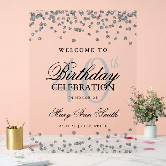 Parties scintillant Confetti Argent 40e anniversai (Mariage)