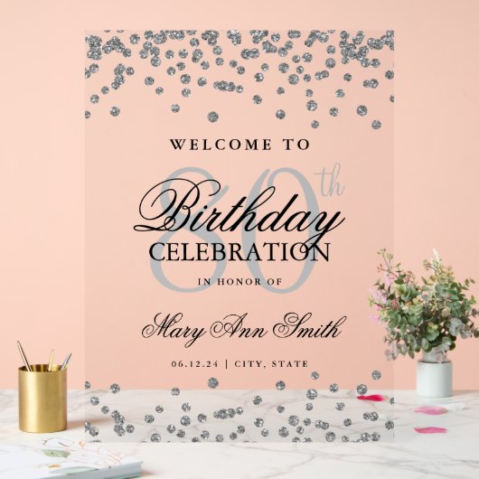 Parties scintillant Confetti Argent 80e anniversai (Mariage)