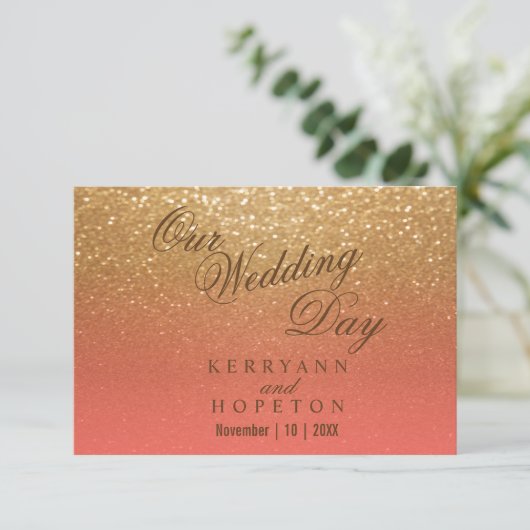 Parties scintillant corail et or - RSVP (Debout devant)