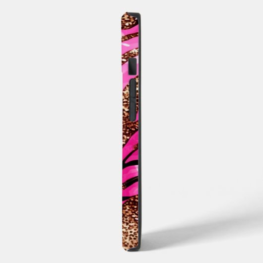 Parties scintillant d'agate rose iPhone Mate Coque (Verso / Gauche)