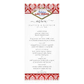 Parties scintillant Damask Las Vegas Mariage Menu (Devant)