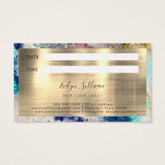 Parties scintillant d'aquarelle en or bleu (Dos)