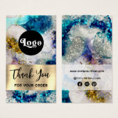 Parties scintillant d'aquarelle en or bleu insérer (Devant & derrière)