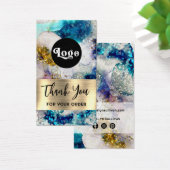 Parties scintillant d'aquarelle en or bleu insérer (Bureau)