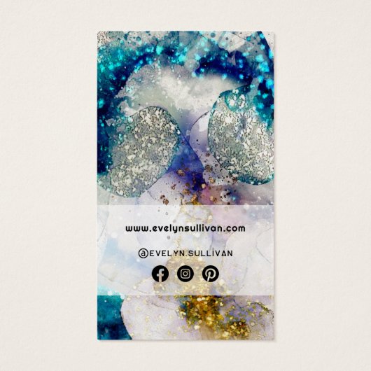 Parties scintillant d'aquarelle en or bleu insérer (Dos)