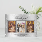 Parties scintillant d'argent anniversaire carte de (Debout devant)