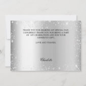 Parties scintillant d'argent anniversaire carte de (Dos)