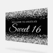 Parties scintillant d'argent Black Sweet 16 (Angle)