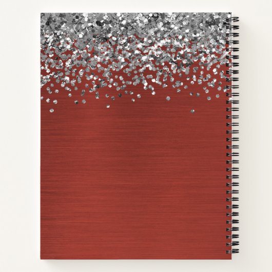 Parties scintillant d'argent Carnet de monogramme  (Dos)