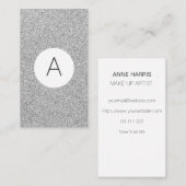 Parties scintillant d'argent Carte de visite Éléga (Devant / Derrière)