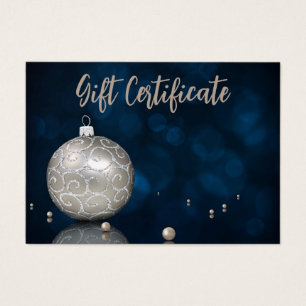 Parties scintillant d'argent certificat cadeau orn