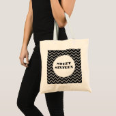 Parties scintillant d'argent Chevron Sweet 16 Sac (Devant (produit))