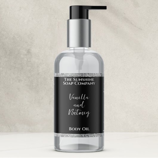 Parties scintillant d'argent et Étiquette de boute