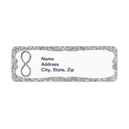 Parties scintillant d'argent Étiquettes de adresse (Devant)