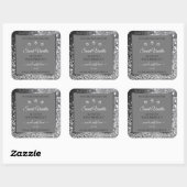 Parties scintillant d'argent Glam Grey Étiquettes (Feuille)