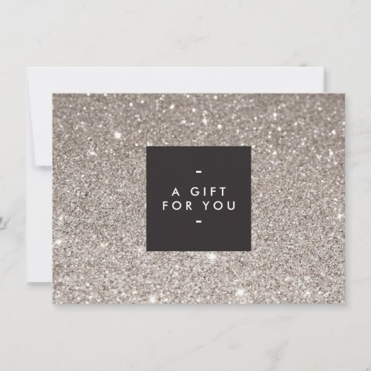 Parties scintillant d'argent glamour Carte cadeau (Devant)