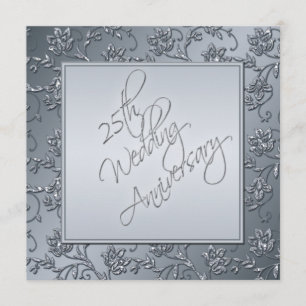 PARTIES SCINTILLANT d'argent IMPRIMÉE Invitation d