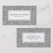 Parties scintillant d'argent Imprimer Cartes de vi (Devant / Derrière)