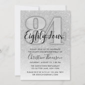 Parties scintillant d'argent Invitation d'annivers (Devant)